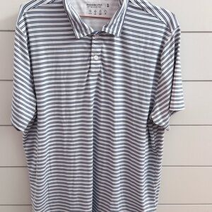 Abercrombie & Fitch Navy and White Polo Shirt